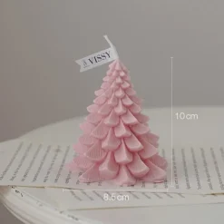 Bougie De Noël - Sapin Rose