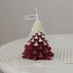 Bougie De Noël - Sapin Rouge Enneigé