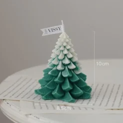 Bougie De Noël - Sapin Vert Enneigé