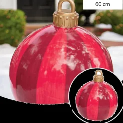 Boule De Noël Gonflable 60 Cm - Rouge