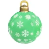 Boule De Noël Gonflable 60 Cm : Verte Avec Flocons