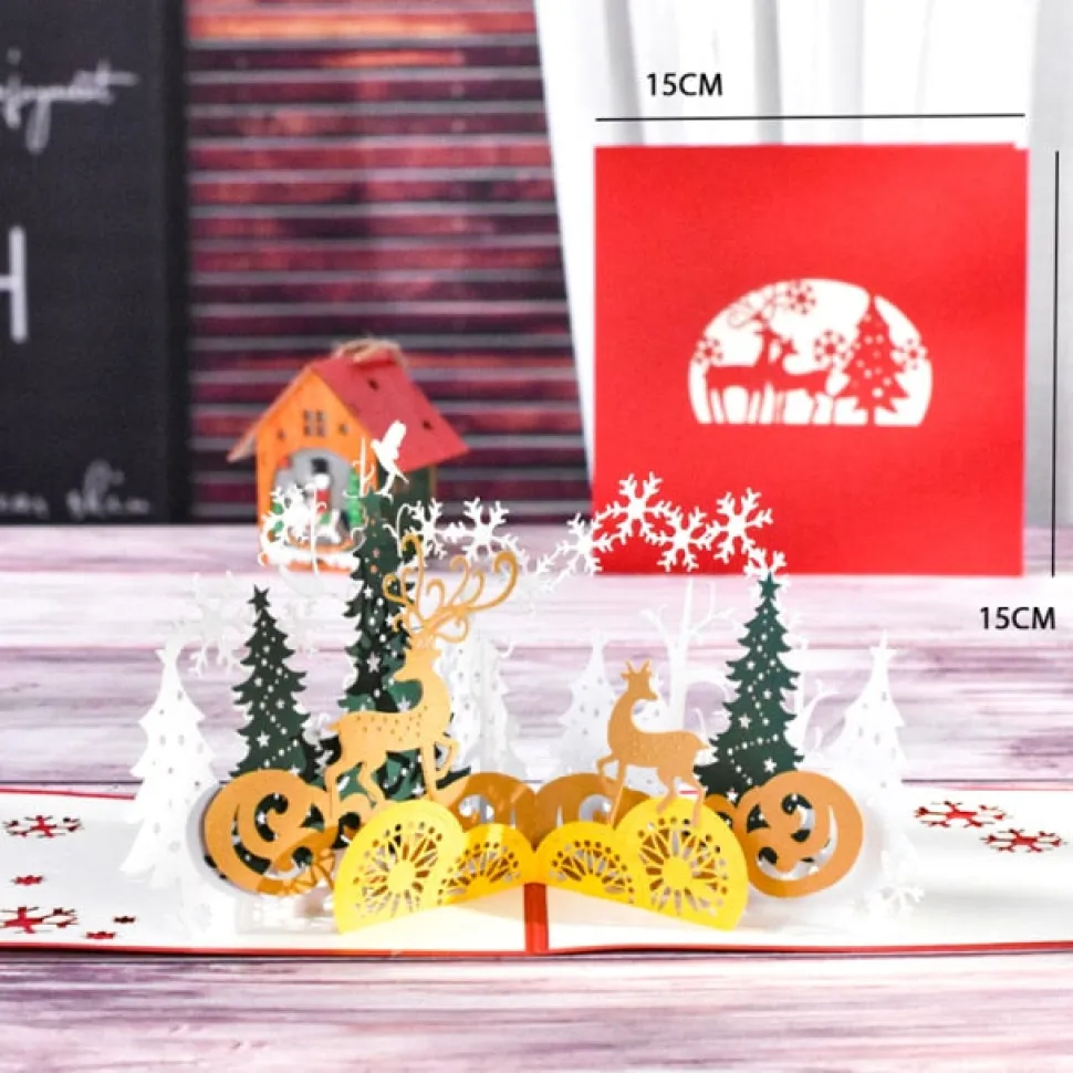 Carte De Noël 3D - Décor De Noël