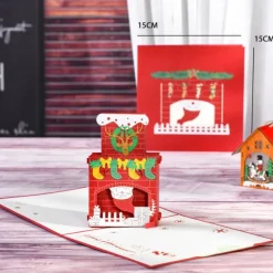 Carte De Noël En Relief - Cheminée
