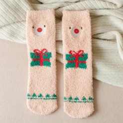 Chaussettes De Noël Beige