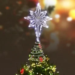 Cimier De Sapin De Noël Lumineux : Etoile à 8 Branches