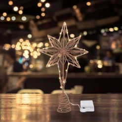 Cimier De Sapin De Noël Lumineux : Etoile à 8 Branches