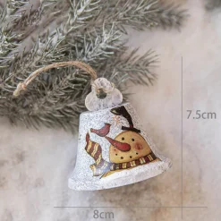 Cloche Blanche De Noël Bonhomme De Neige