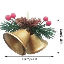 Cloche De Noël : Double Cloche Or