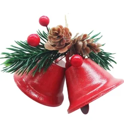 Cloche De Noël : Double Cloche Rouge