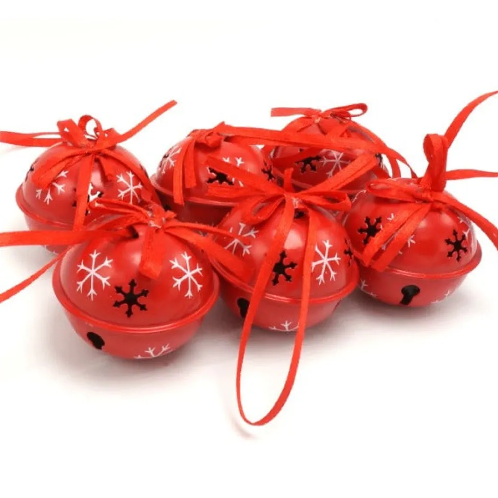 Cloche De Noël Rouge à Flocons