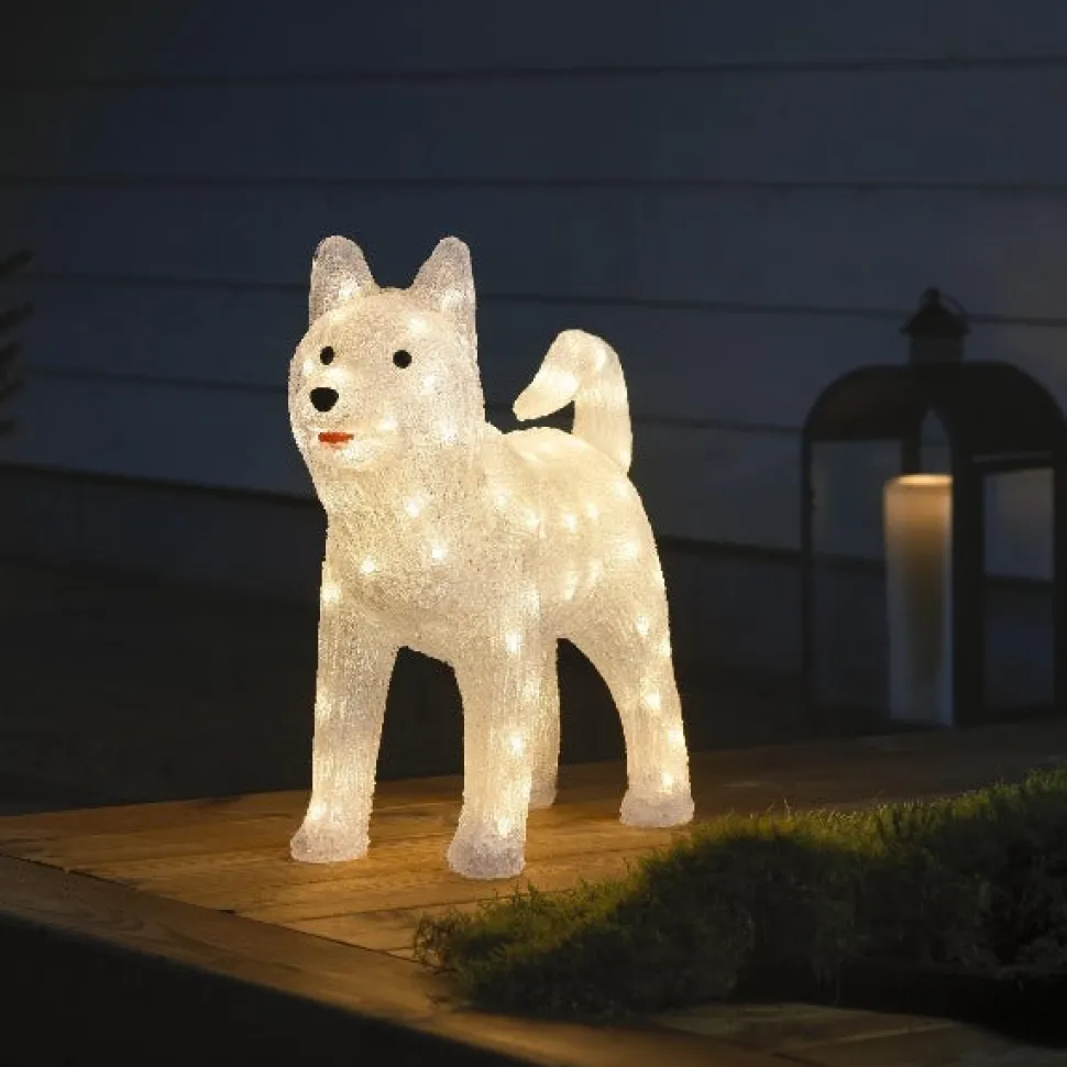 Décoration De Noël En Acrylique - Chien Loup Husky
