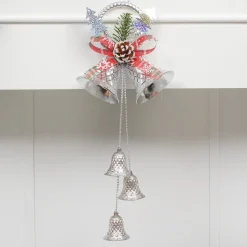 Double Cloche De Noël En Métal Et Pendentif