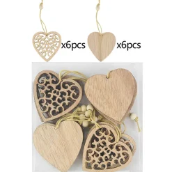 Forme En Bois - Coeurs De Noël