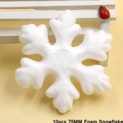 Forme En Polystyrène : 10 Flocons De Neige De 7.5 Cm