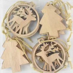 Formes En Bois - Sapins Et Rennes De Noël