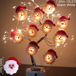 Guirlande De Noël Leds - Tête Père Noël