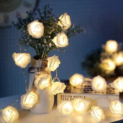 Guirlande Lumineuse - Motif Rose Blanche