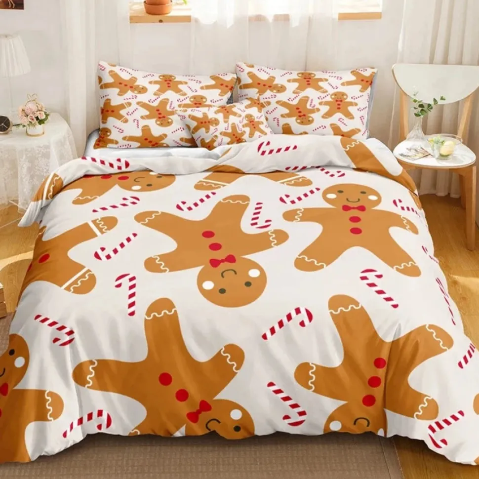 Housse De Couette Noël Rose Et Grise