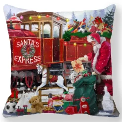 Housse De Coussin De Noël Rouge