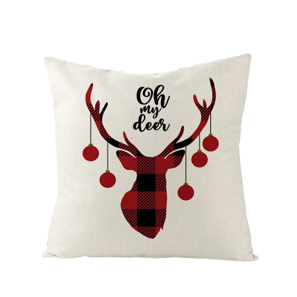 Housse De Coussin De Noël : Tête De Renne