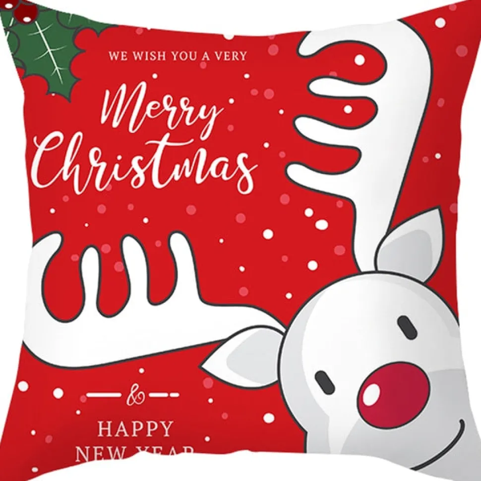 Housse De Coussin De Noël : Renne Blanc
