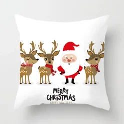 Housse De Coussin Père Noël Et Rennes