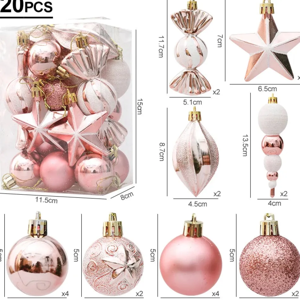 Kit De 20 Décorations De Noël Roses