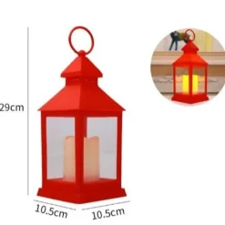 Lanterne Rouge Avec Bougie Lumineuse