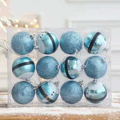 Lot De 12 Boules De Noël - Mère Noël