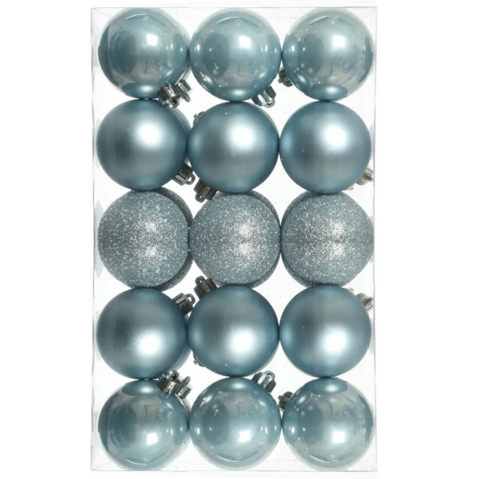 Lot De 30 Boules De Noël Bleues 6 Cm