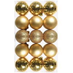 Lot De 30 Boules De Noël Dorées 6 Cm
