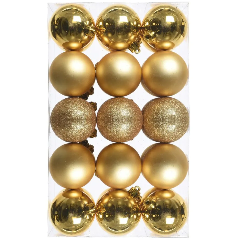 Lot De 30 Boules De Noël Dorées 6 Cm