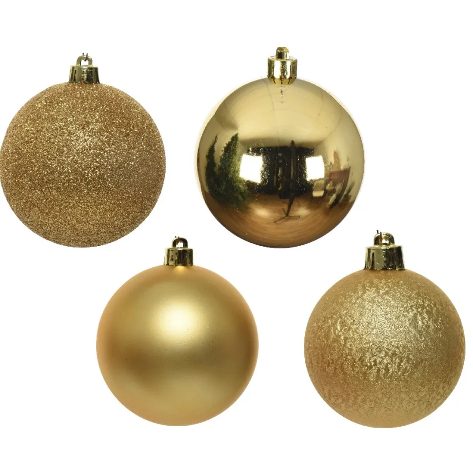 Lot De 30 Boules De Noël Dorées 6 Cm