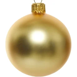 Lot De 4 Boules De Noël Mates 10 Cm - Or