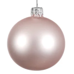 Lot De 4 Boules De Noël Mates 10 Cm - Rose Poudré