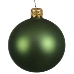 Lot De 4 Boules De Noël Mates 10 Cm- Vert Sapin