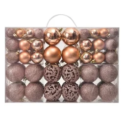 Lot De 100 Boules De Noël Rose Gold
