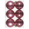 Lot De 6 Boules De Noël Roses 8cm