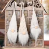 Lot De 3 Lutins De Noël à Suspendre - Blancs