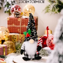 Lutins Gnomes De Noël - Rouge & Noir - Motif à Carreaux