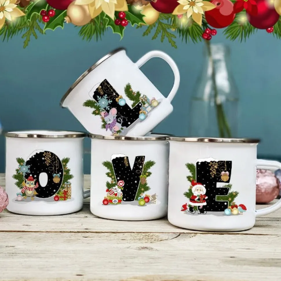 Mugs Tasse De Noël - Lettre Au Choix
