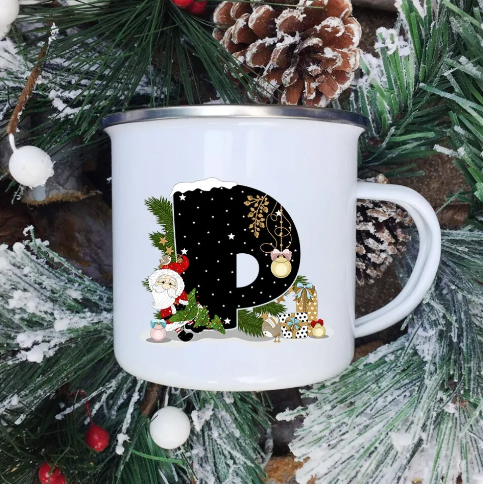 Mugs Tasse De Noël - Lettre Au Choix