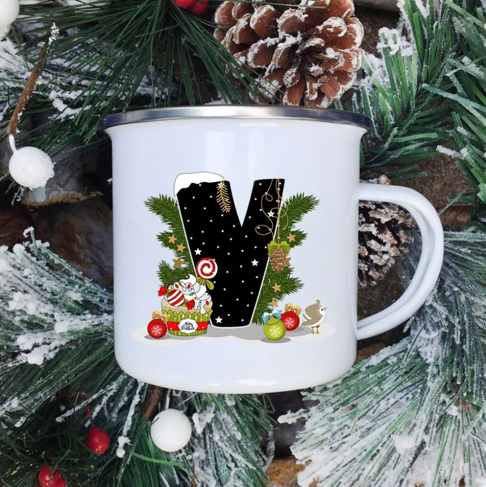 Mugs Tasse De Noël - Lettre Au Choix