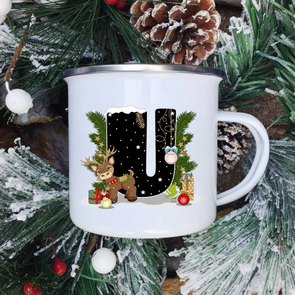 Mugs Tasse De Noël - Lettre Au Choix