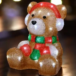 Ours De Noël Lumineux En Acrylique