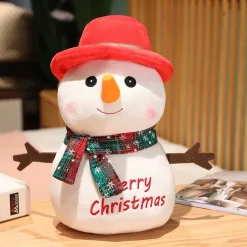 Peluche De Noël : Bonhomme De Neige Avec Chapeau