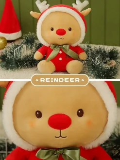 Peluche De Noël - Renne Du Père Noël Et Bonhomme De Neige