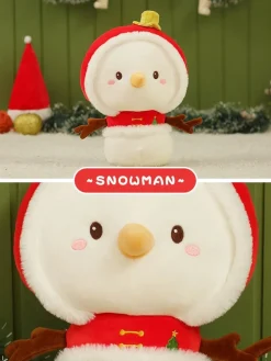 Peluche De Noël - Renne Du Père Noël Et Bonhomme De Neige