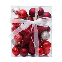 Petit Kit De Décorations De Noël - Rouge Et Argent