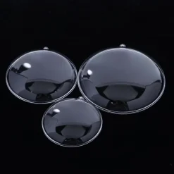 Rond Plat En Plastique Transparent En Deux Parties